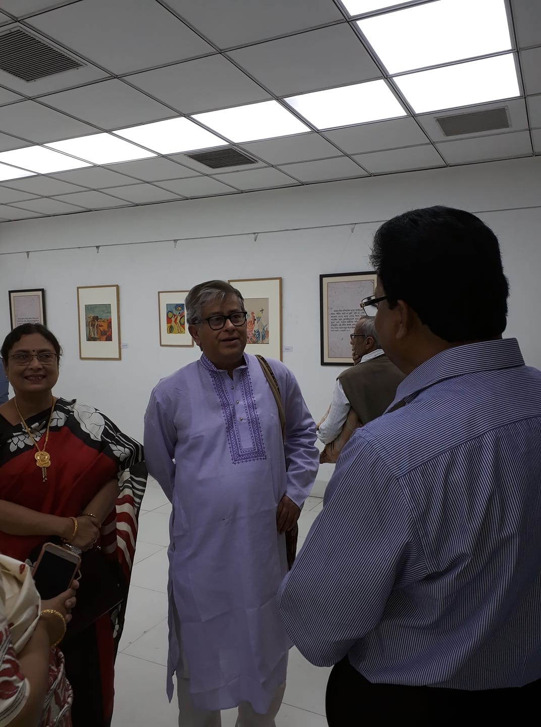Writer Shri Swapnamoy Chakraborty at the exhibition